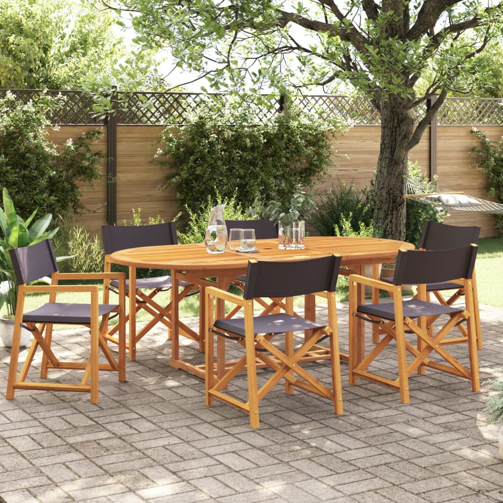 Klappbare Gartenstühle 6er Set Dunkelgrau