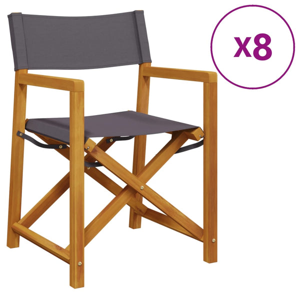 Klappbare Gartenstühle Dunkelgrau 8er Set