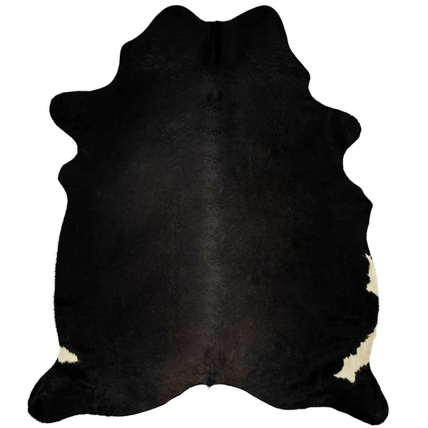 Schwarzer Rindsleder Teppich 180x220 cm