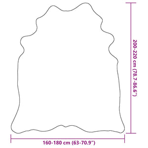 Schwarzer Rindsleder Teppich 180x220 cm