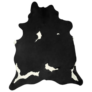 Schwarz-Weiß Rindsleder Teppich 180x220 cm