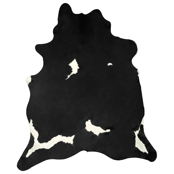Schwarz-Weiß Rindsleder Teppich 180x220 cm