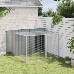 vidaXL Niche pour chien avec enclos anthracite 153x194x110 cm Acier galvanisé