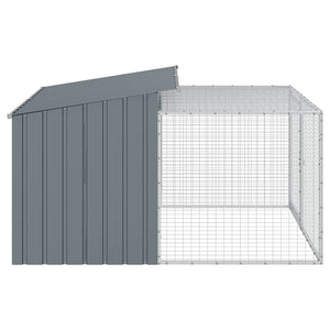 vidaXL Niche pour chien avec enclos anthracite 153x194x110 cm Acier galvanisé