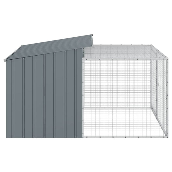 vidaXL Niche pour chien avec enclos anthracite 153x194x110 cm Acier galvanisé