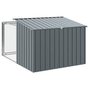 vidaXL Niche pour chien avec enclos anthracite 153x194x110 cm Acier galvanisé