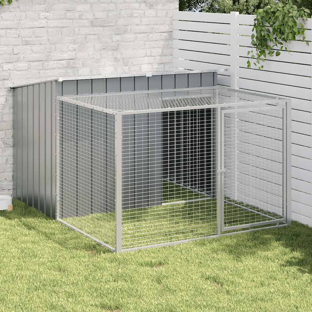 Hundehütte mit Auslauf Anthrazit