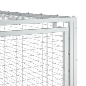 vidaXL Niche pour chien avec enclos Gris anthracite 153x396x110 cm Acier galvanisé