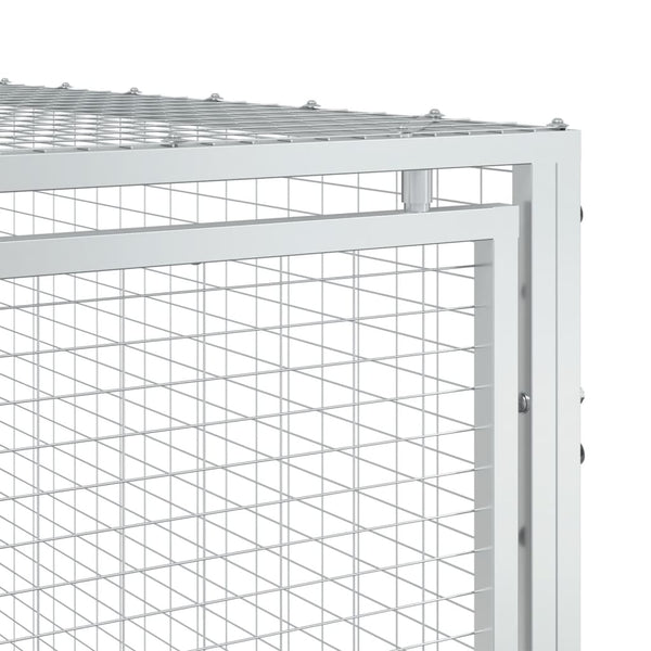 vidaXL Niche pour chien avec enclos Gris anthracite 153x396x110 cm Acier galvanisé