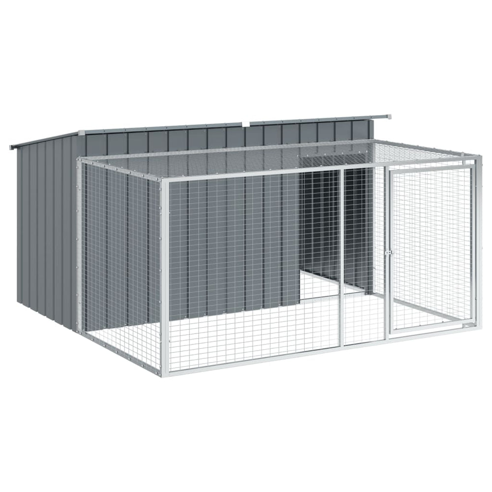 Hundehütte mit Auslauf Anthrazit
