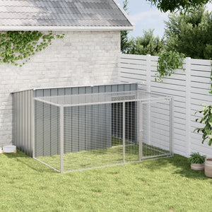 vidaXL Niche pour chien avec enclos Anthracite 197x194x110 cm Acier galvanisé
