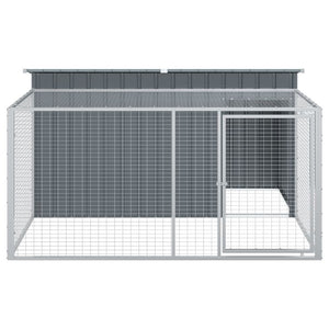 vidaXL Niche pour chien avec enclos Anthracite 197x194x110 cm Acier galvanisé