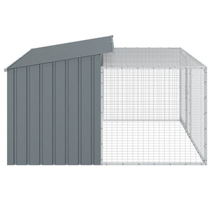 vidaXL Niche pour chien avec enclos Anthracite 197x194x110 cm Acier galvanisé