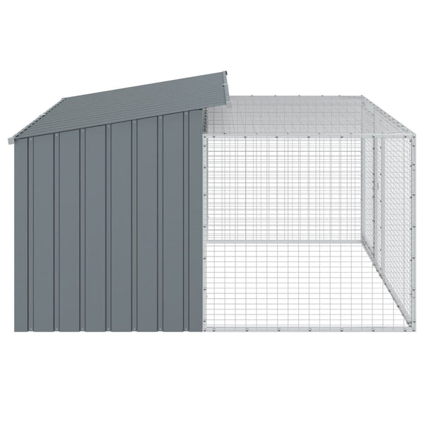vidaXL Niche pour chien avec enclos Anthracite 197x194x110 cm Acier galvanisé