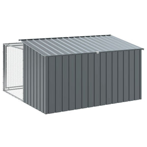 vidaXL Niche pour chien avec enclos Anthracite 197x194x110 cm Acier galvanisé