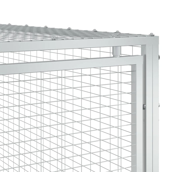 vidaXL Niche pour chien avec enclos Acier galvanisé Anthracite 197x396x110 cm