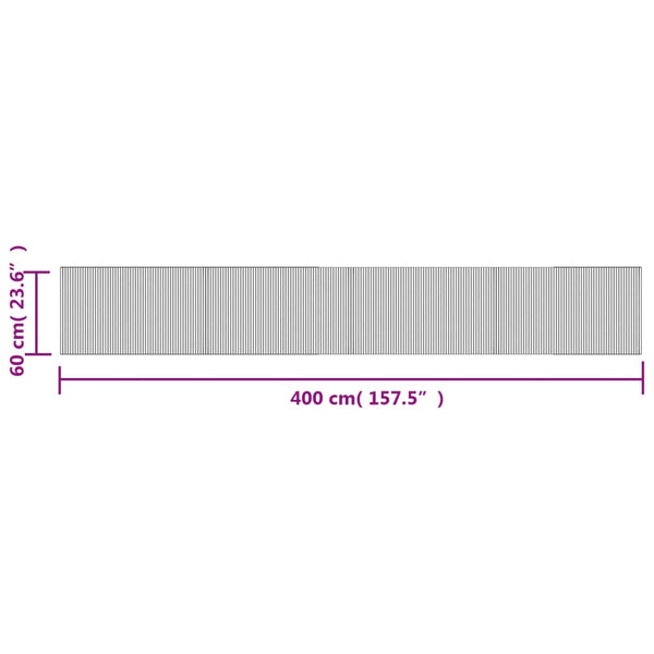 Dunkelbrauner Bambus Teppich 60x400 cm