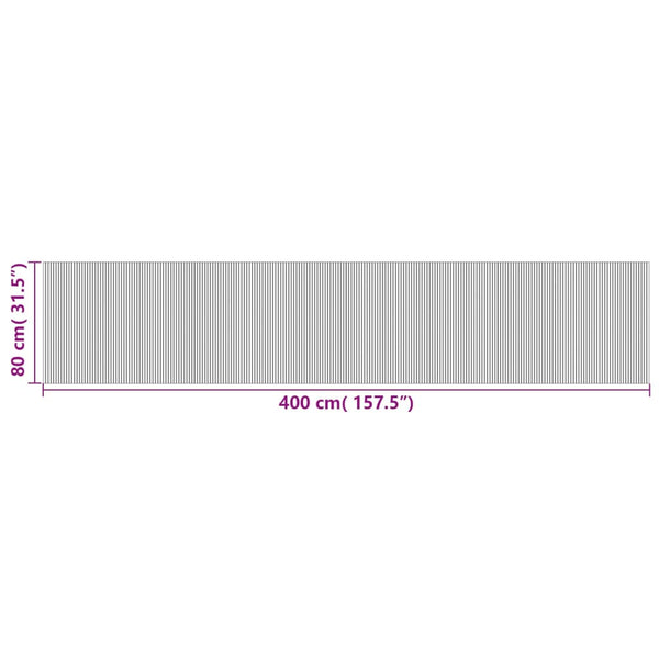 Grauer Bambus Teppich 80x400 cm