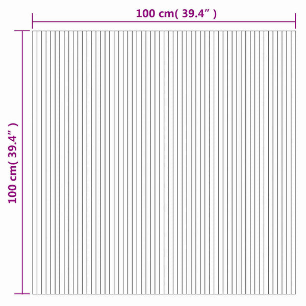 Bambus Teppich Braun 100x100 cm