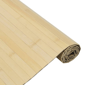 Bambus Teppich Hell 100x100 cm