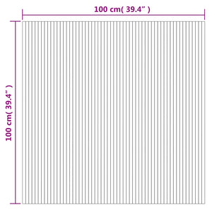 vidaXL Tapis rectangulaire Gris 100x100 cm Bambou