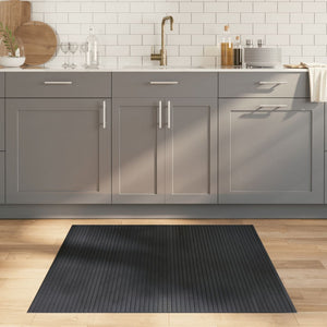 vidaXL Tapis rectangulaire Gris 100x100 cm Bambou