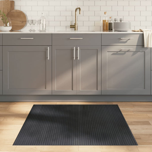 vidaXL Tapis rectangulaire Gris 100x100 cm Bambou