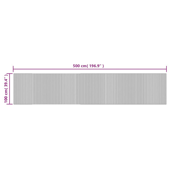 Brauner Bambus Teppich 100x500 cm
