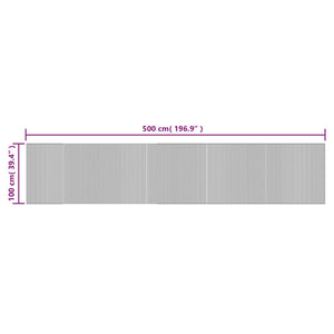 Bambus Teppich Hell Natur 100x500 cm