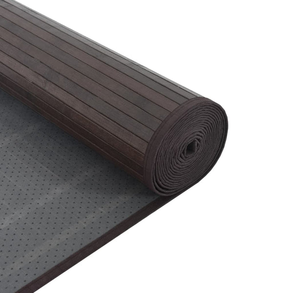 Dunkelbrauner Bambus Teppich 60x100 cm