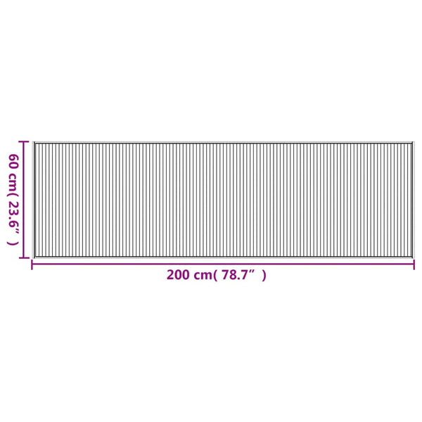 Schwarzer Bambus Teppich 60x200 cm