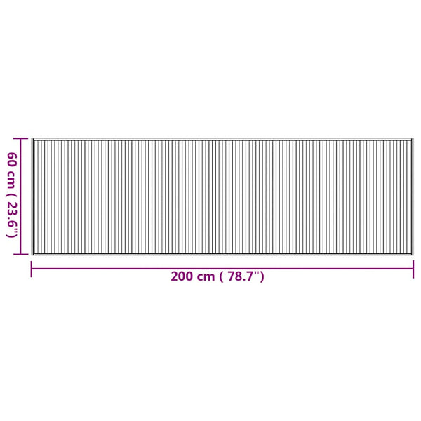 Bambus Teppich Natur Rechteckig 60x200 cm