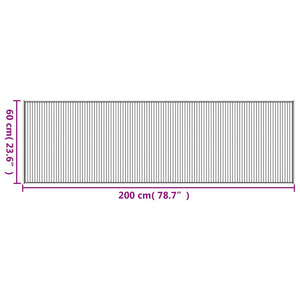Grauer Bambus Teppich 60x200 cm