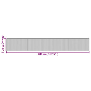 Schwarzer Bambus Teppich 60x400 cm