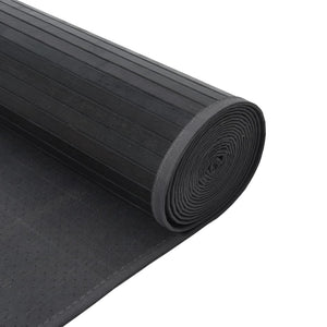 Grauer Bambus Teppich 60x500 cm