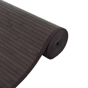 Dunkelbrauner Bambus Teppich 60x500 cm