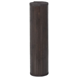 Dunkelbrauner Bambus Teppich 70x100 cm