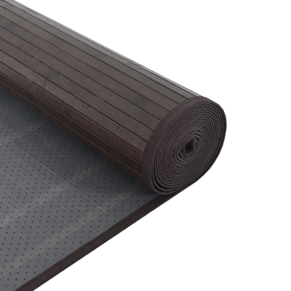 Dunkelbrauner Bambus Teppich 70x100 cm