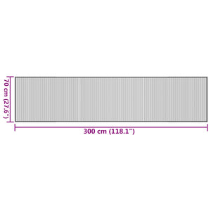 Grauer Bambus Teppich 70x300 cm