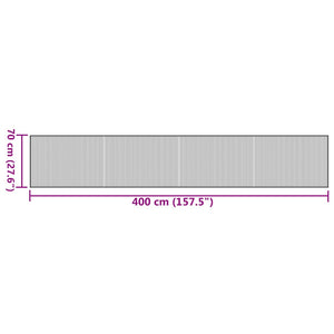 Schwarzer Bambus Teppich 70x400 cm