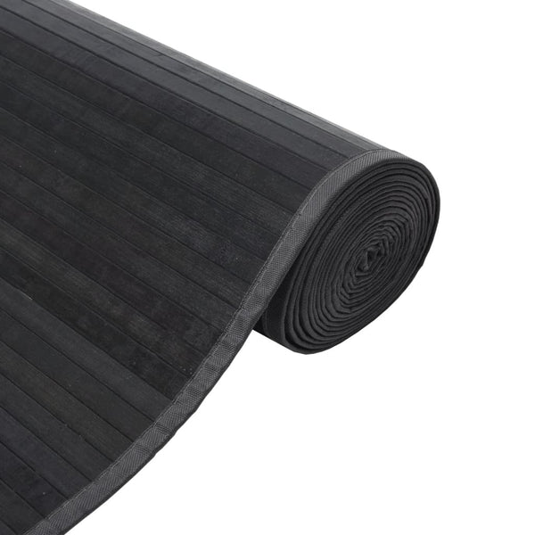 Grauer Bambus Teppich 70x400 cm