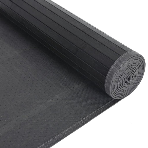 Schwarzer Bambus Teppich 80x100 cm