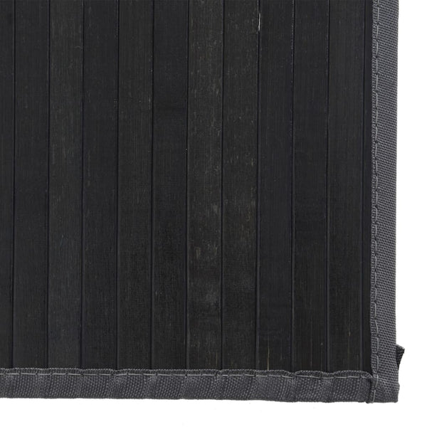 Schwarzer Bambus Teppich 80x100 cm