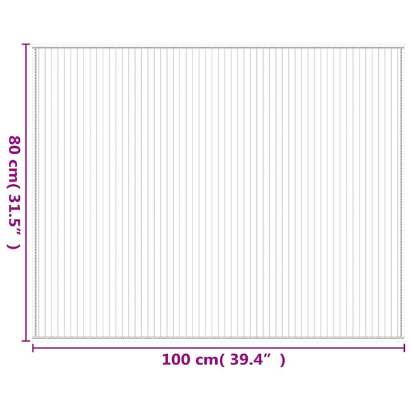 Rechteckiger Bambus Teppich Braun 80x100 cm