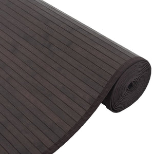 Dunkelbrauner Bambus Teppich 80x100 cm