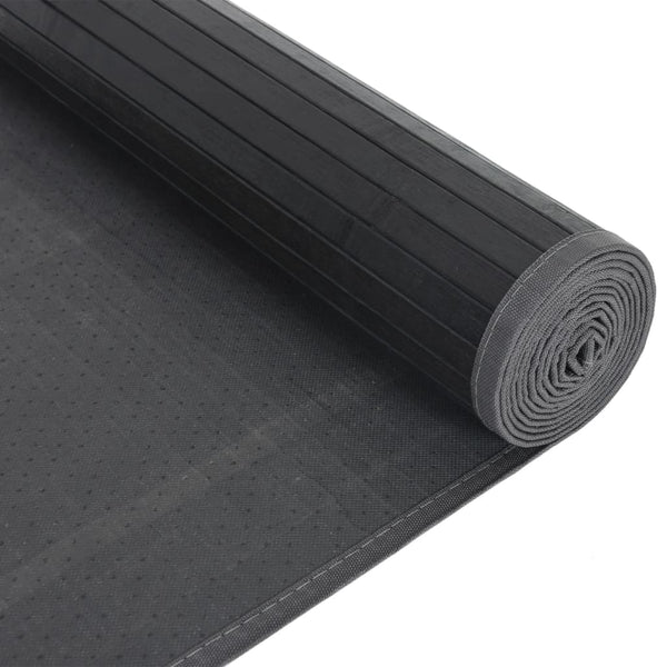 Schwarzer Bambus Teppich 80x200 cm