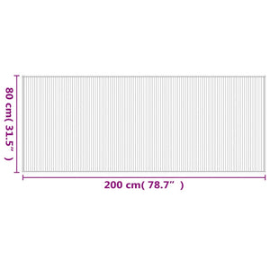 Grauer Bambus Teppich 80x200 cm