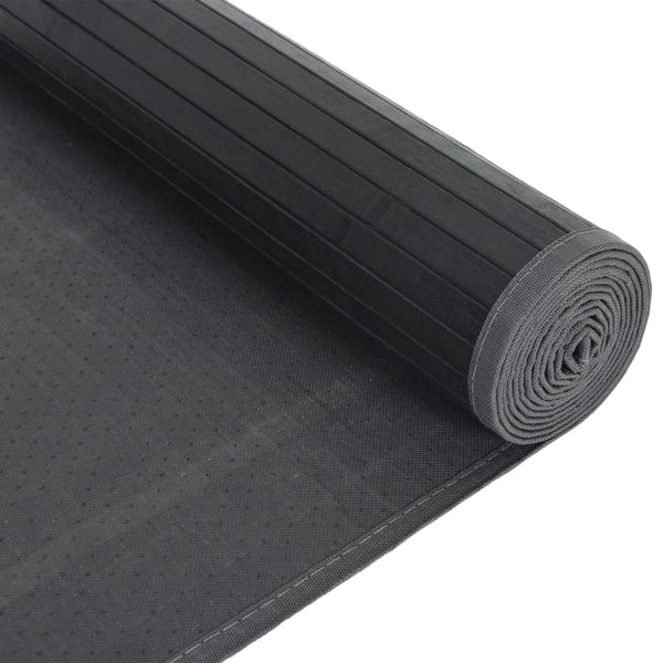 Grauer Bambus Teppich 80x300 cm