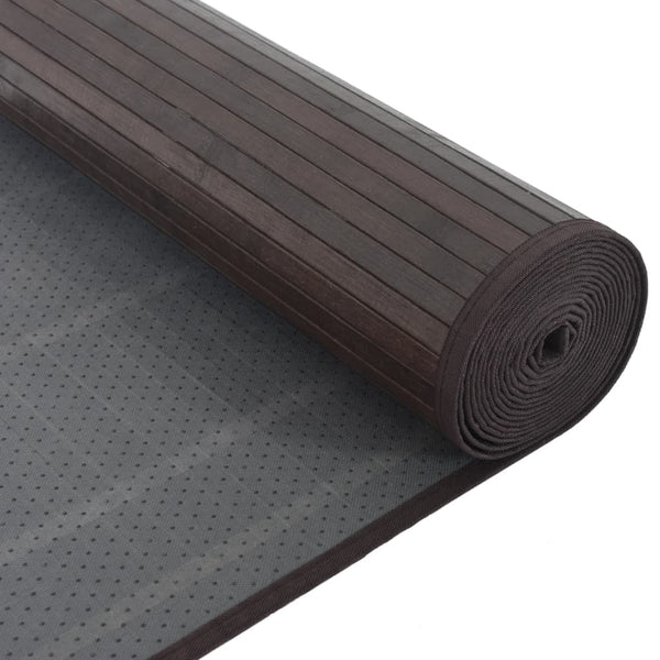 Dunkelbrauner Bambus Teppich 80x300 cm
