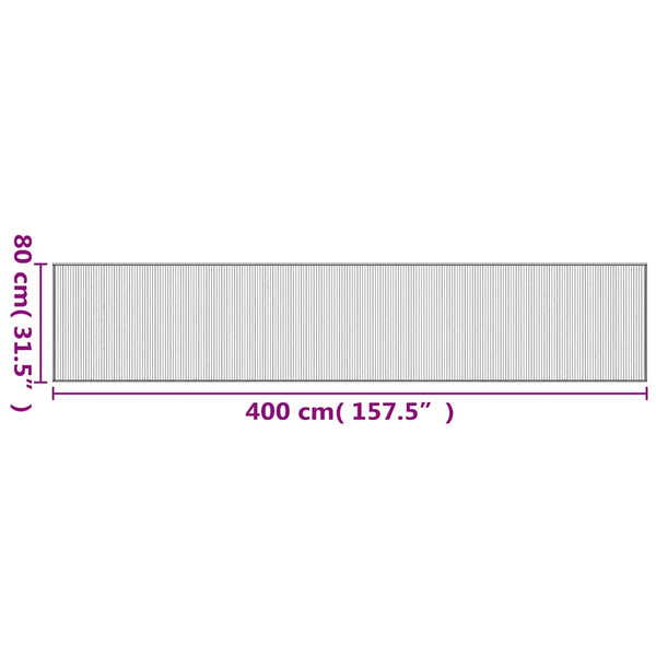 Rechteckiger Bambus Teppich Braun 80x400 cm